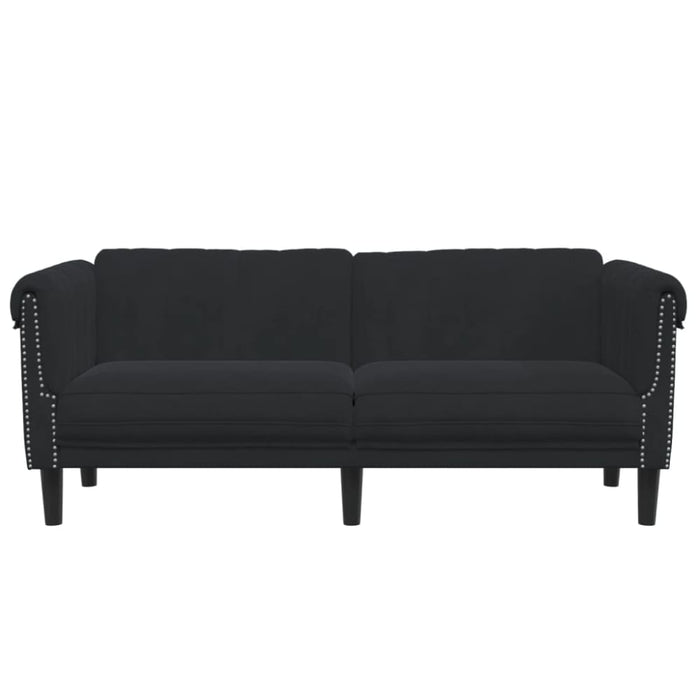 Sofa 2-seater Black Velvet Tixpnb