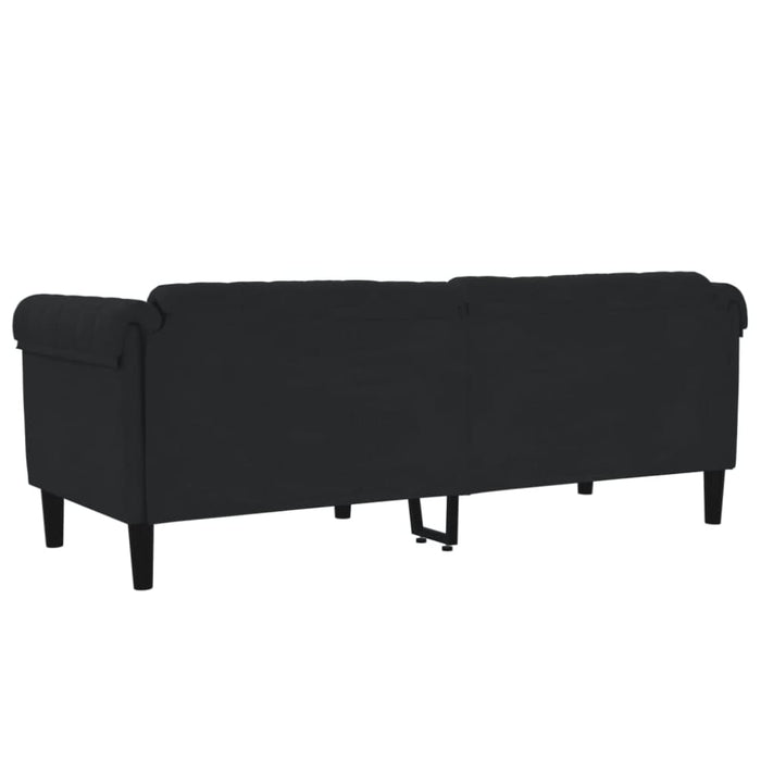 Sofa 3-seater Black Velvet Tixpkb