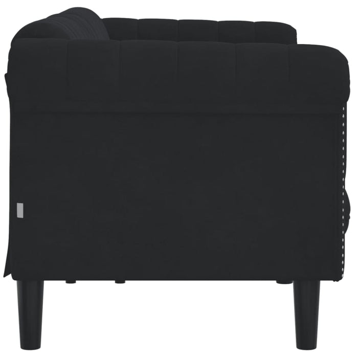 Sofa 3-seater Black Velvet Tixpkb