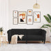 Sofa 3-seater Black Velvet Tixpkb