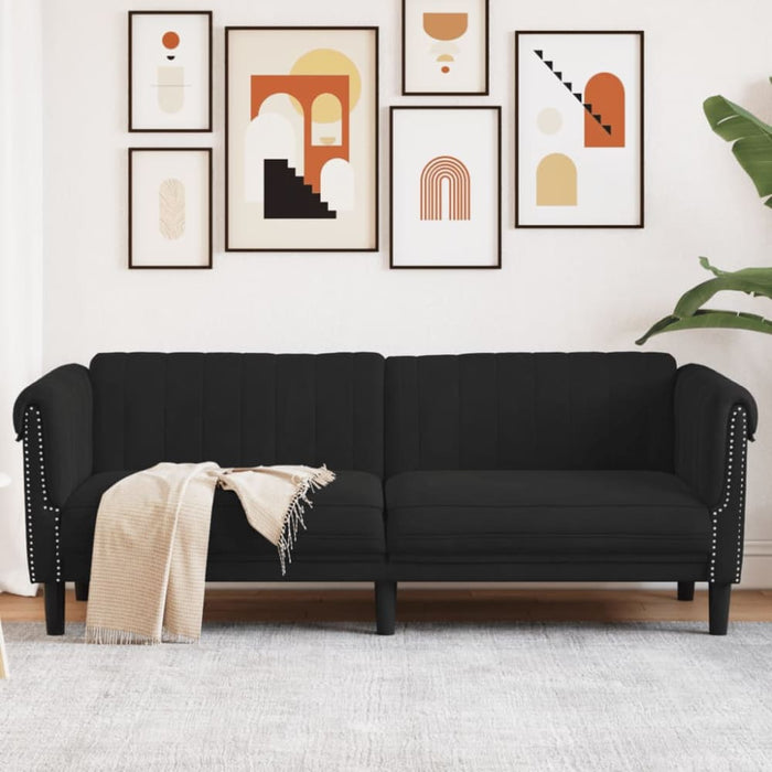 Sofa 3-seater Black Velvet Tixpkb