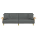 Sofa Bed with Armrests Dark Grey Fabric Tponaa