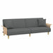 Sofa Bed with Armrests Dark Grey Fabric Tponaa