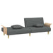 Sofa Bed with Armrests Dark Grey Fabric Tponaa