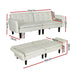 Sofa Bed 192cm Beige Faux Linen Fabric