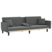 Sofa Bed with Cup Holders Dark Grey Fabric Tponib