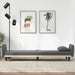 Sofa Bed with Cup Holders Dark Grey Fabric Tponib