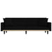 Sofa Bed with Cushions Black Fabric Tponii