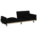 Sofa Bed with Cushions Black Fabric Tponii