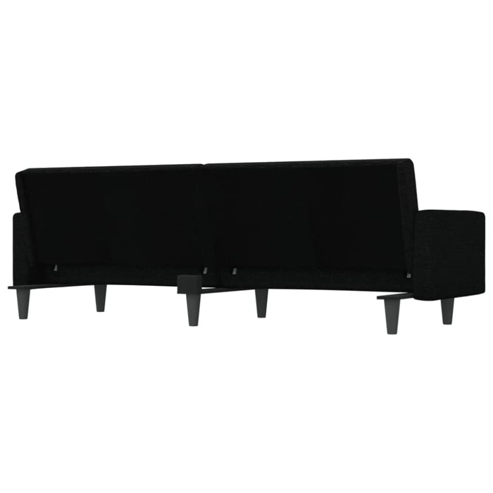 Sofa Bed with Cushions Black Fabric Tponii