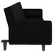 Sofa Bed with Cushions Black Fabric Tponii