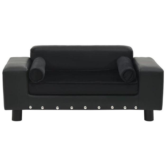 Dog Sofa Black 81x43x31 Cm Plush And Faux Leather
