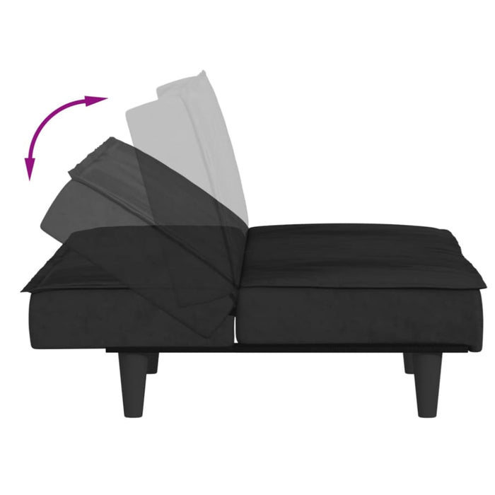 Sofa Bed Black Velvet Tpokoo