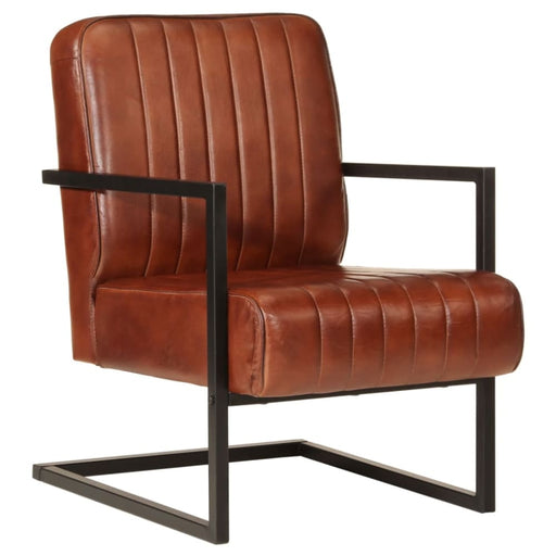 Sofa Chair Brown Real Leather Tpklti
