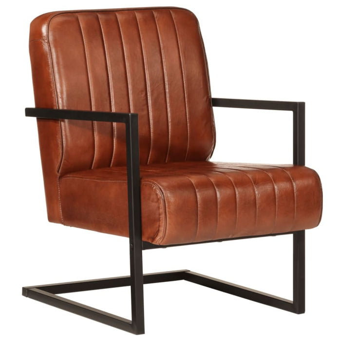Sofa Chair Brown Real Leather Tpklti