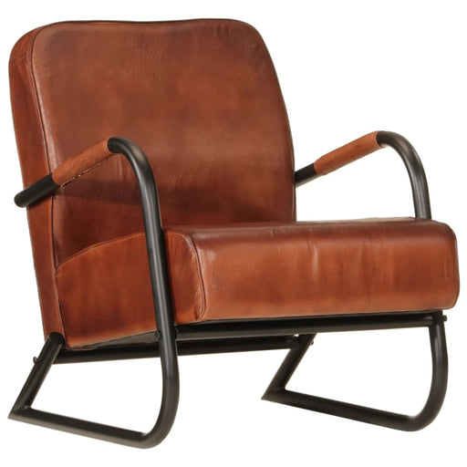 Sofa Chair Brown Real Leather Tpklto