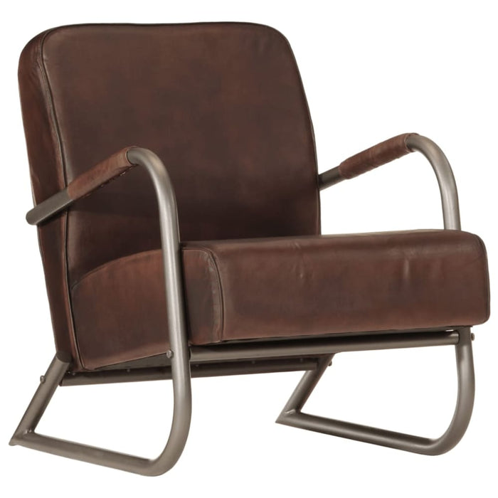Sofa Chair Brown Real Leather Tpkltx