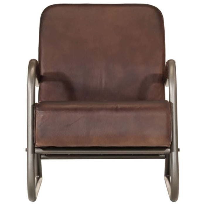 Sofa Chair Brown Real Leather Tpkltx