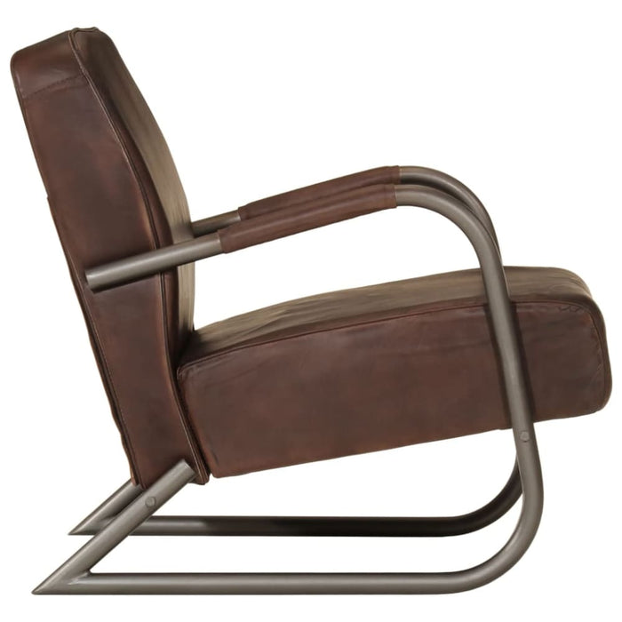 Sofa Chair Brown Real Leather Tpkltx