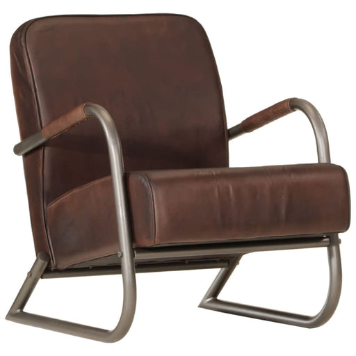 Sofa Chair Brown Real Leather Tpkltx