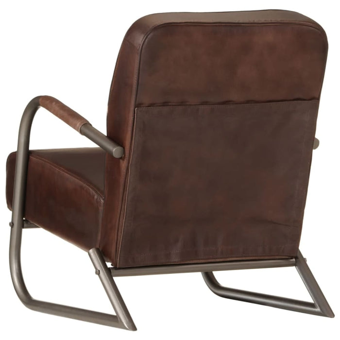 Sofa Chair Brown Real Leather Tpkltx