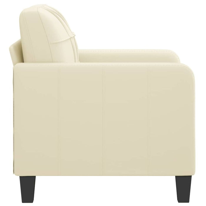 Sofa Chair Cream 60 Cm Faux Leather Tpkobn