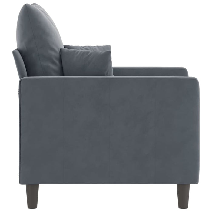 Sofa Chair Dark Grey 60 Cm Velvet Tpkxna