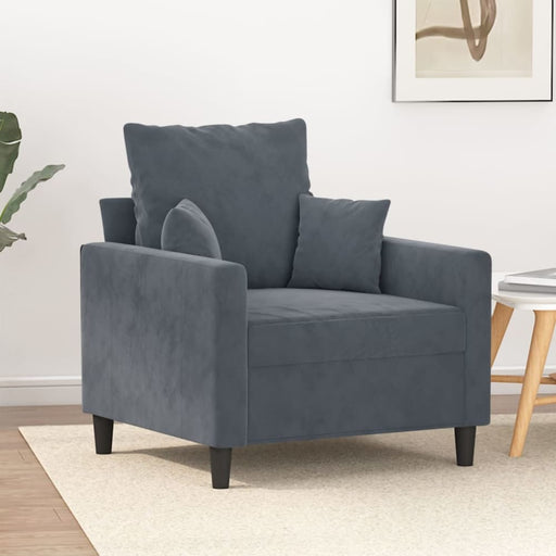 Sofa Chair Dark Grey 60 Cm Velvet Tpkxna