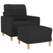 Sofa Chair with Footstool Black 60 Cm Fabric Txbbkki