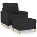 Sofa Chair with Footstool Black 60 Cm Fabric Txbbkki