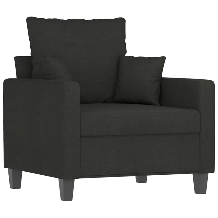 Sofa Chair With Footstool Black 60 Cm Fabric Txbobnp