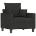 Sofa Chair With Footstool Black 60 Cm Fabric Txbobnp
