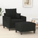 Sofa Chair With Footstool Black 60 Cm Fabric Txbobnp