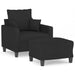 Sofa Chair With Footstool Black 60 Cm Fabric Txbobnp