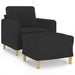 Sofa Chair With Footstool Black 60 Cm Fabric Txboonn