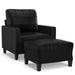 Sofa Chair with Footstool Black 60 Cm Faux Leather Txbobbk