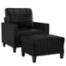 Sofa Chair with Footstool Black 60 Cm Faux Leather Txbobbk
