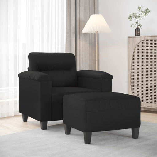Sofa Chair With Footstool Black 60 Cm Faux Leather Txboxti