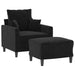 Sofa Chair With Footstool Black 60 Cm Velvet Txboobx