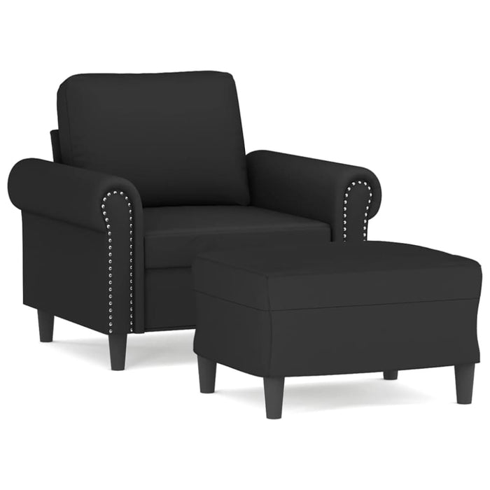 Sofa Chair With Footstool Black 60 Cm Velvet Txboxob