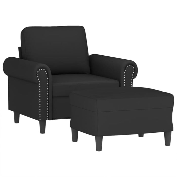 Sofa Chair With Footstool Black 60 Cm Velvet Txboxob