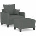 Sofa Chair With Footstool Dark Grey 60 Cm Fabric Txbobnx