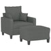 Sofa Chair With Footstool Dark Grey 60 Cm Fabric Txbobnx