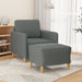 Sofa Chair With Footstool Dark Grey 60 Cm Fabric Txboonp