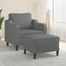 Sofa Chair With Footstool Dark Grey 60 Cm Fabric Txbooxn