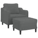 Sofa Chair With Footstool Dark Grey 60 Cm Fabric Txbooxn