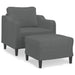 Sofa Chair With Footstool Dark Grey 60 Cm Fabric Txbooxn