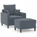 Sofa Chair With Footstool Dark Grey 60 Cm Velvet Txbobkn