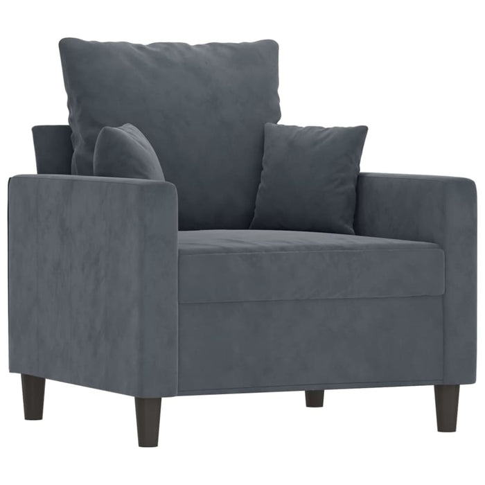 Sofa Chair With Footstool Dark Grey 60 Cm Velvet Txbobkn