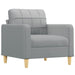 Sofa Chair With Footstool Light Grey 60 Cm Fabric Txbbkkt